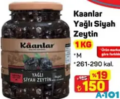 KAANLAR YAĞLI SİYAH ZEYTİN M 261-290 KAL. 1 KG